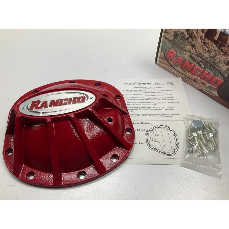 Rancho RS6218 Front Dana 30 Axle Differential Cover, Red For 97-18 Jeep Wrangler