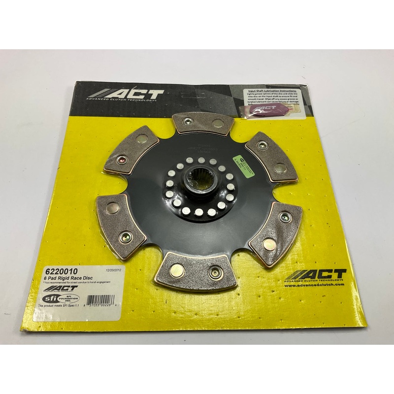 ACT 6220010 6-Pad Rigid Clutch Race Disc For 1990-2001 Honda / Acura