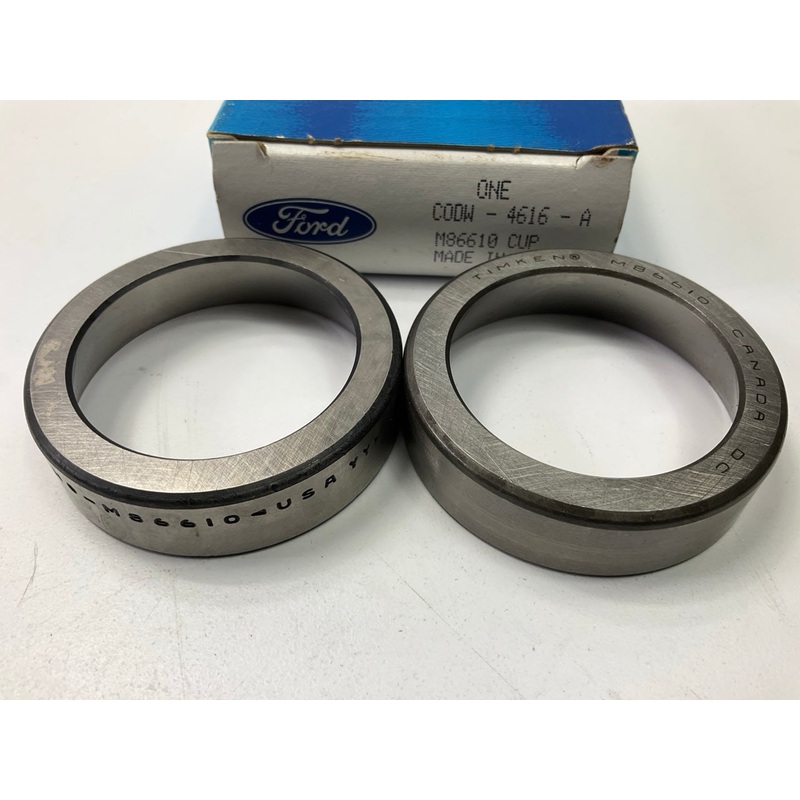 (2) NEW - OEM Ford C0DW-4616-A Pinion Axle Bearing Race Cups, Timken M86610
