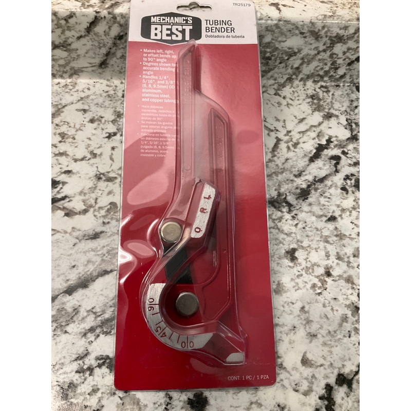 Mechanics Best 25179 Fuel And Brake Line Tubing Tube Bender 5/16'', 1/4'', 3/8''