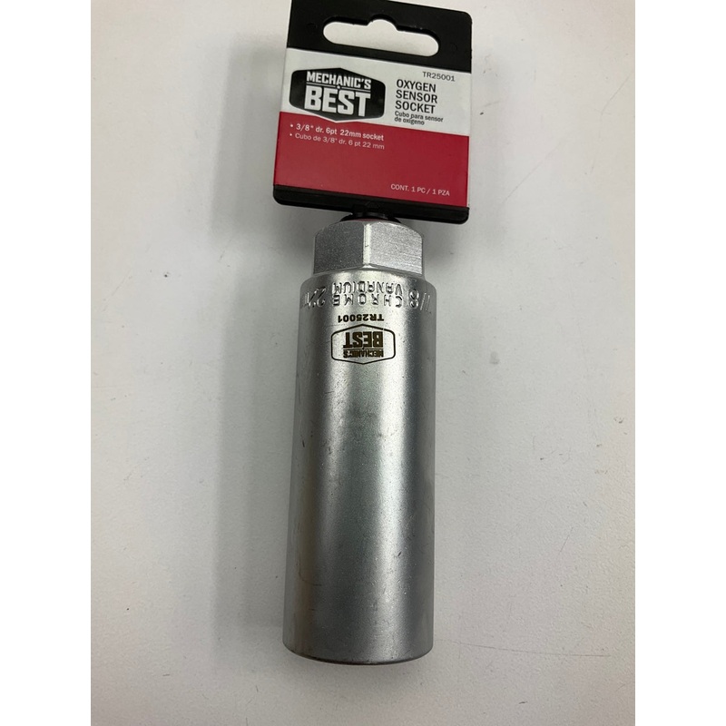 Mechanics Best TR25001 Oxygen O2 Sensor Socket, 3/8'' Drive, 22mm, 6 Point