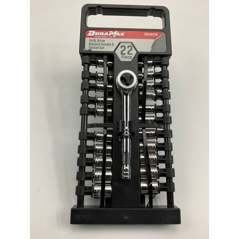 Dura Max UA20033A 22-Piece 1/4'' Drive Ratchet Handle & Socket Set