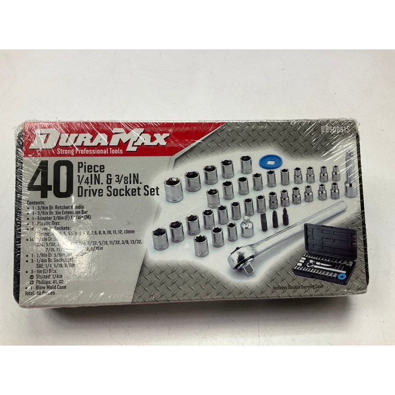 Dura Max UB50051S 1/4'' Drive & 3/8'' Drive Socket Set, 40-Piece