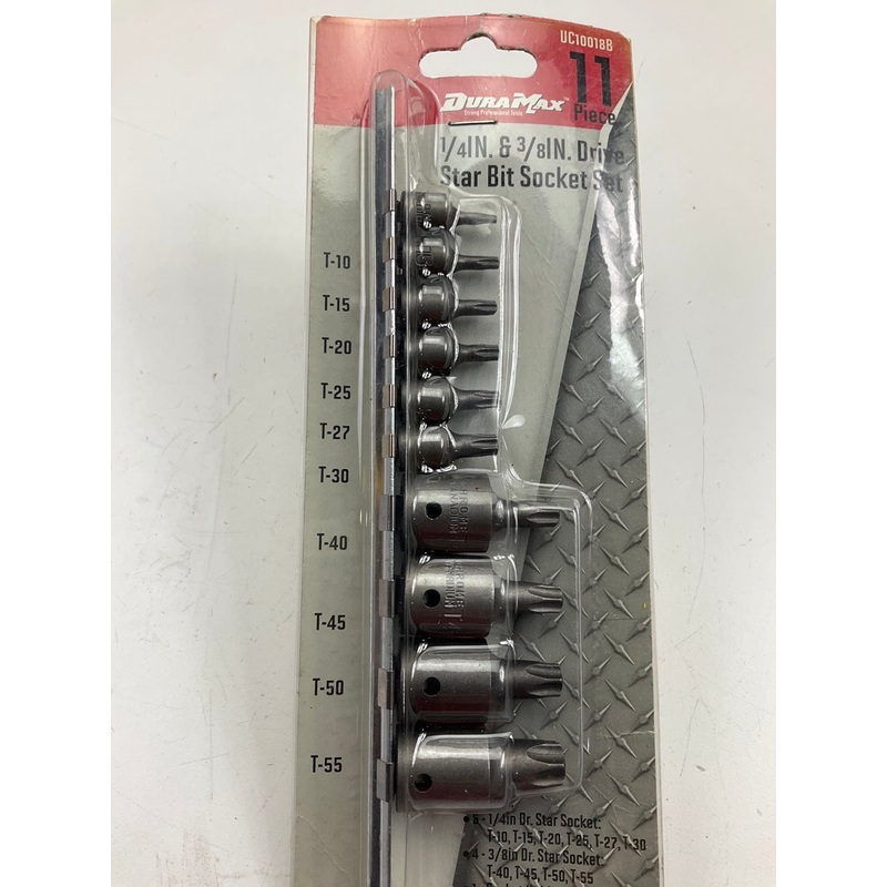Dura Max UC10018B 11 Piece 1/4'' Drive & 3/8'' Drive Star Bit Socket Set