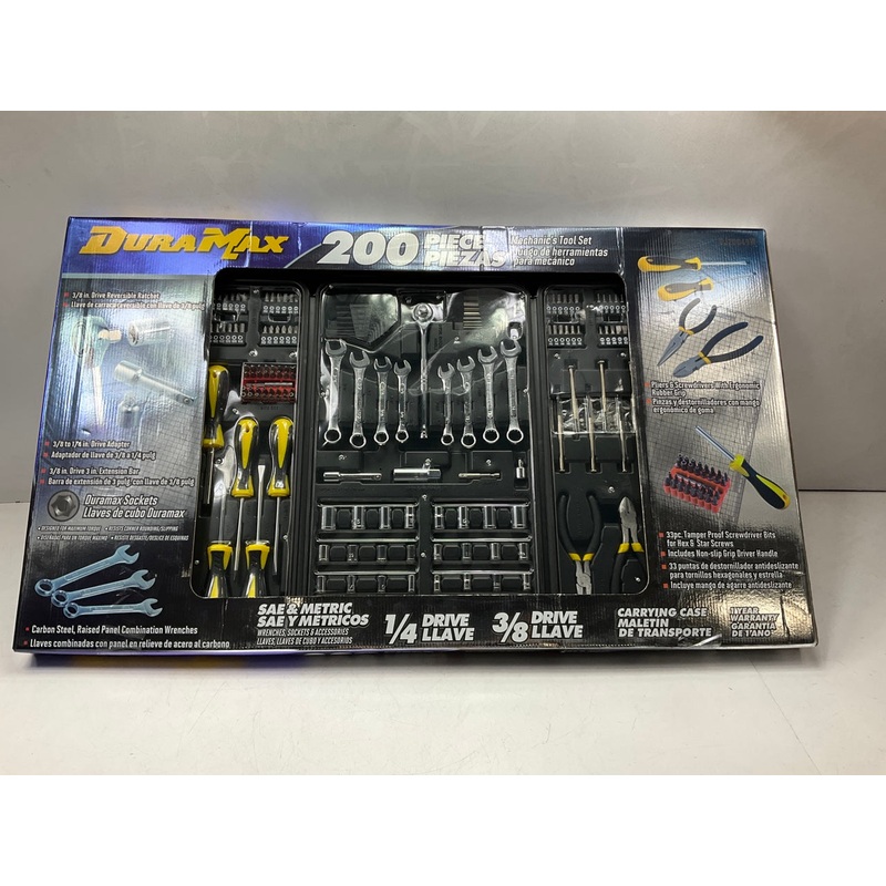 Dura Max UJ20049W 200-Piece Tool Set Sockets Ratchet Bits Wrenches