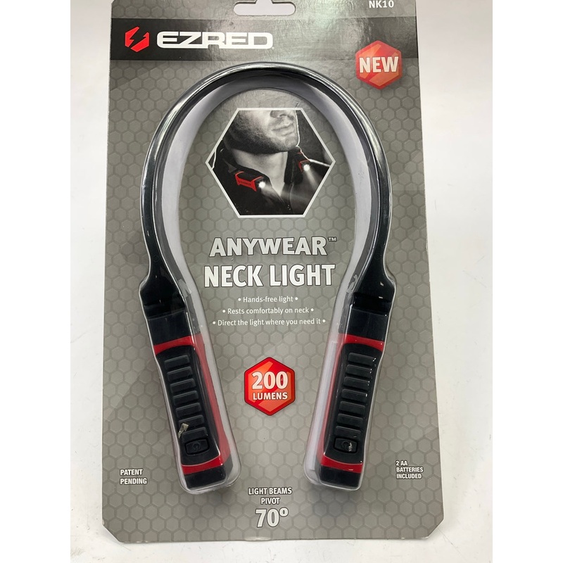 EZRED NK10 Hanging Neck Light, 200 Lumen Light That Pivots 70 Degrees, 2 AA
