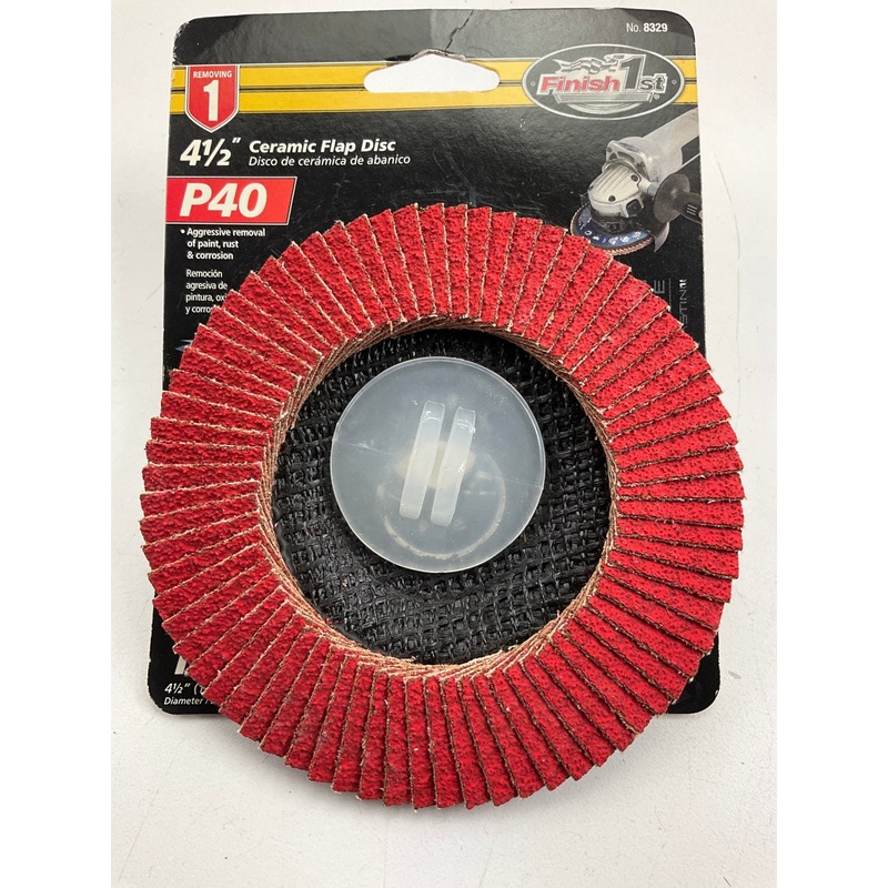 Finish 1st 8329 4-1/2'' Ceramic Flap Disc, 40 Grit