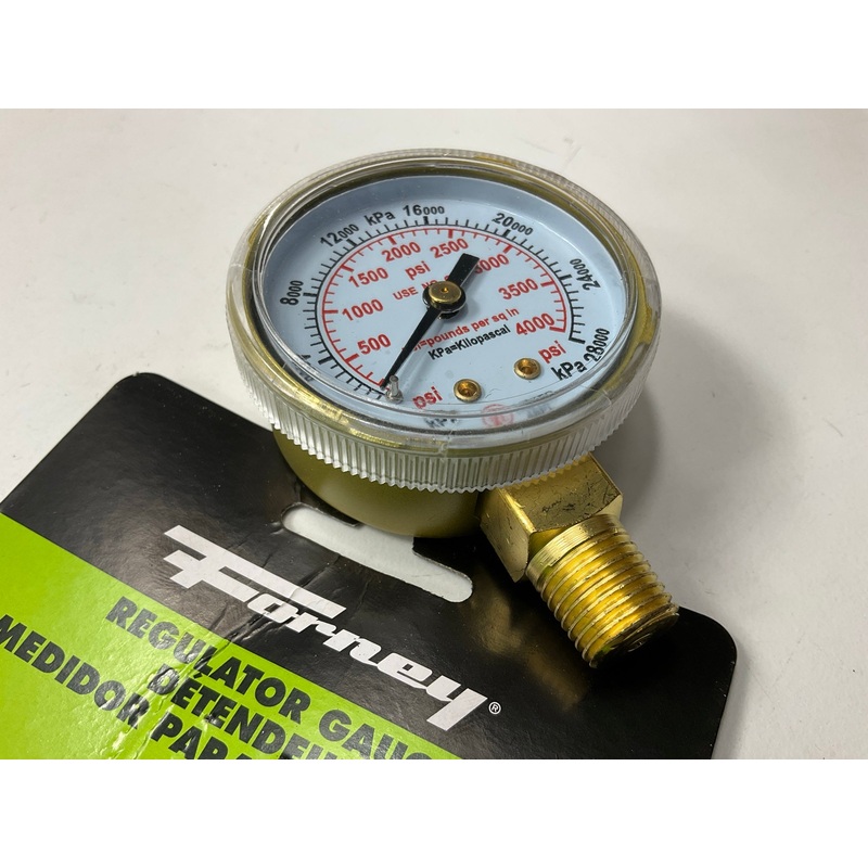 Forney USA 87727 Oxygen Gauge, High Pressure, 2-inch-by-1/4-inch NPT 0-4000 PSI