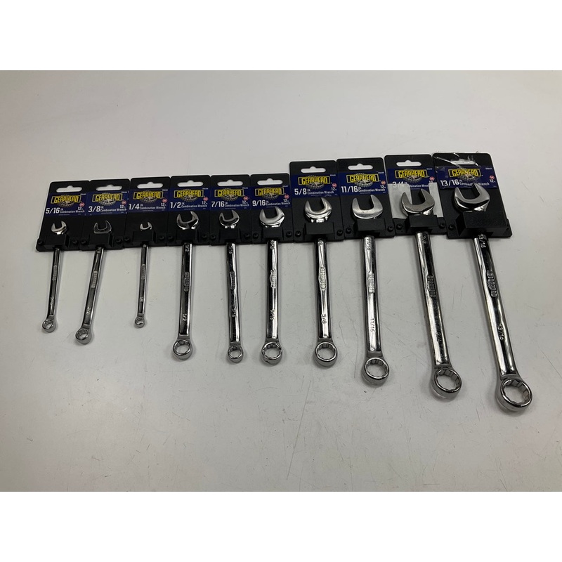 Gearhead 12-Point Combination SAE Wrench 10-Piece Set: 1/4'' - 13/16''