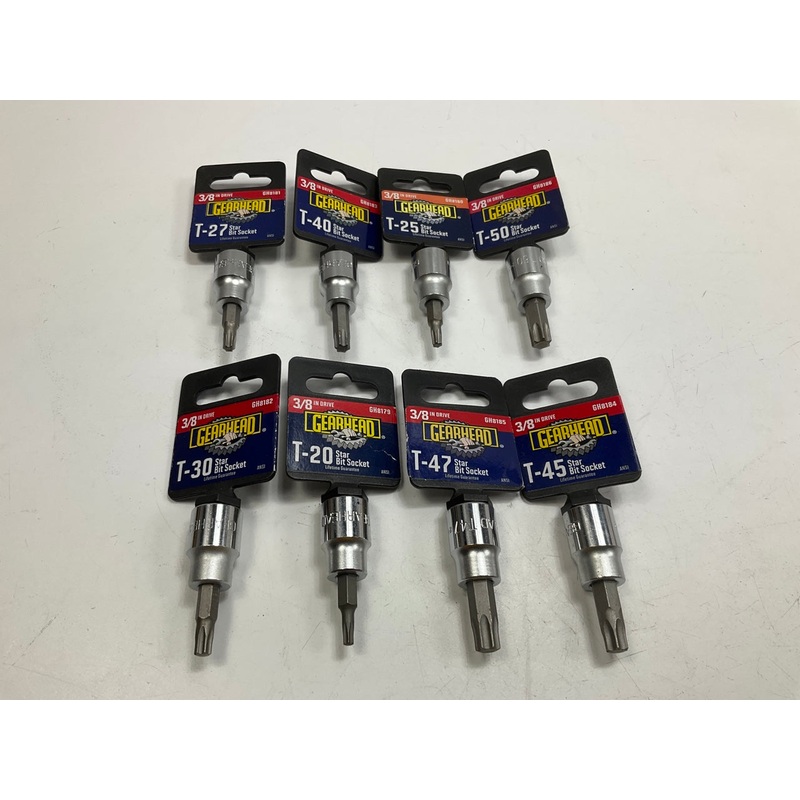 Gearhead 3/8'' Drive Star Bit Sockets: T20, T25, T27, T30, T40, T45, T47, T50