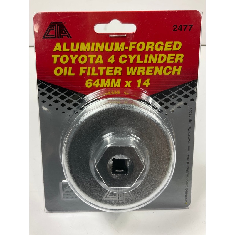 CTA 2477 Aluminum-Forged Toyota 4 CYL 64MM Oil Filter Wrench - 64MMX14