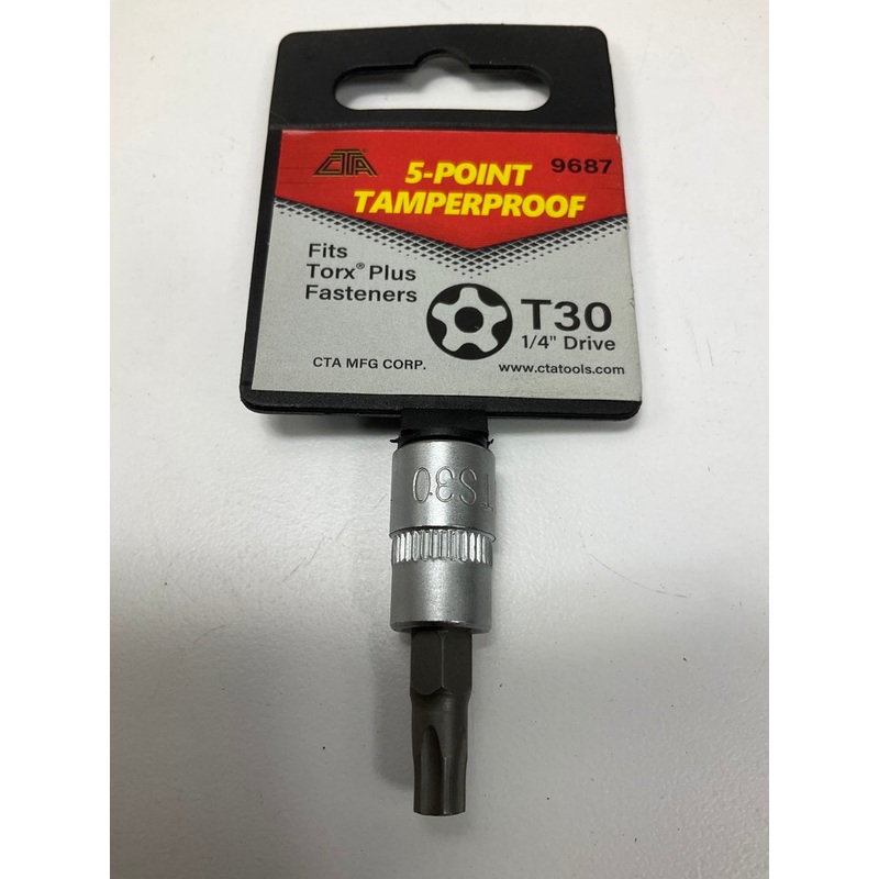 CTA 9687 T30 Tamperproof 5-Point Bit, 1/4'' Drive