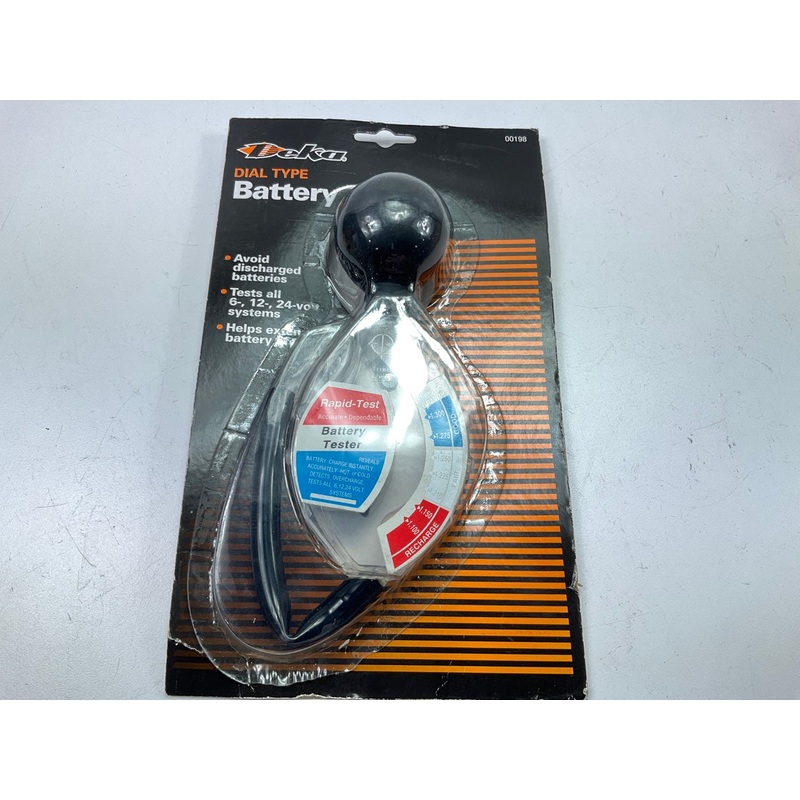 Deka 00198 Dial Type Battery Tester For 6, 12, 24 Volt System With Instructions