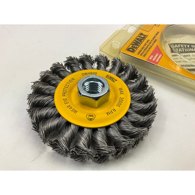 Dewalt DW4930 4'' X 5/8-Inch Full Cable Twist Wire Wheel, Carbon Steel