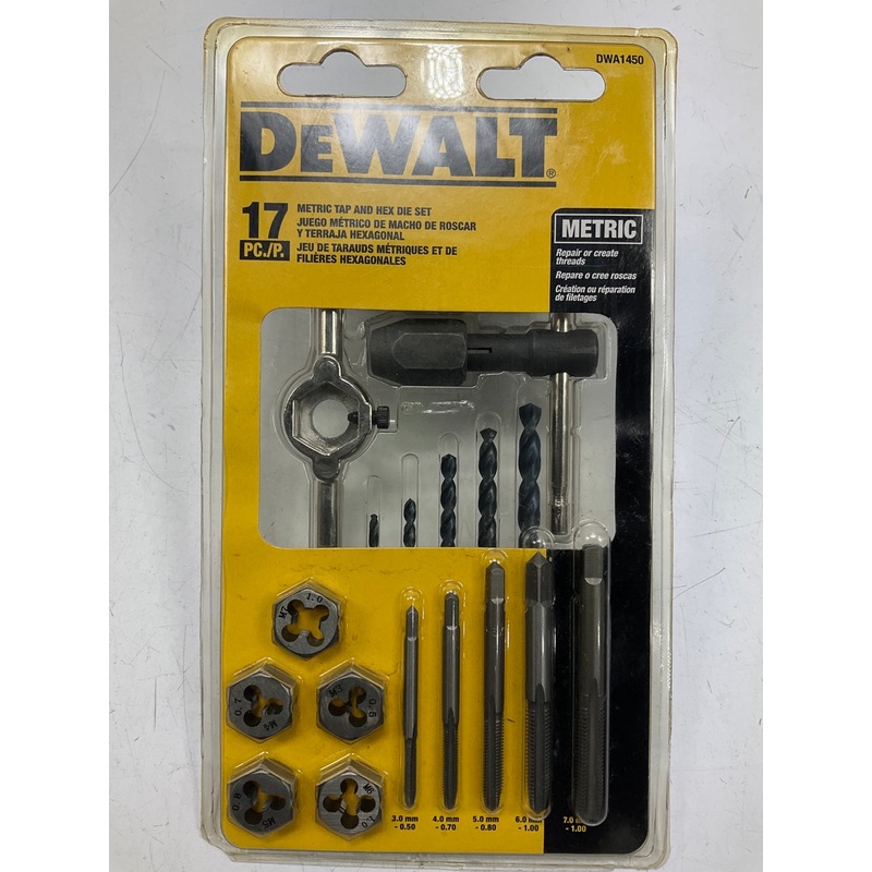 Dewalt DWA1450 17 Piece Metric Tap & Hex Die Set