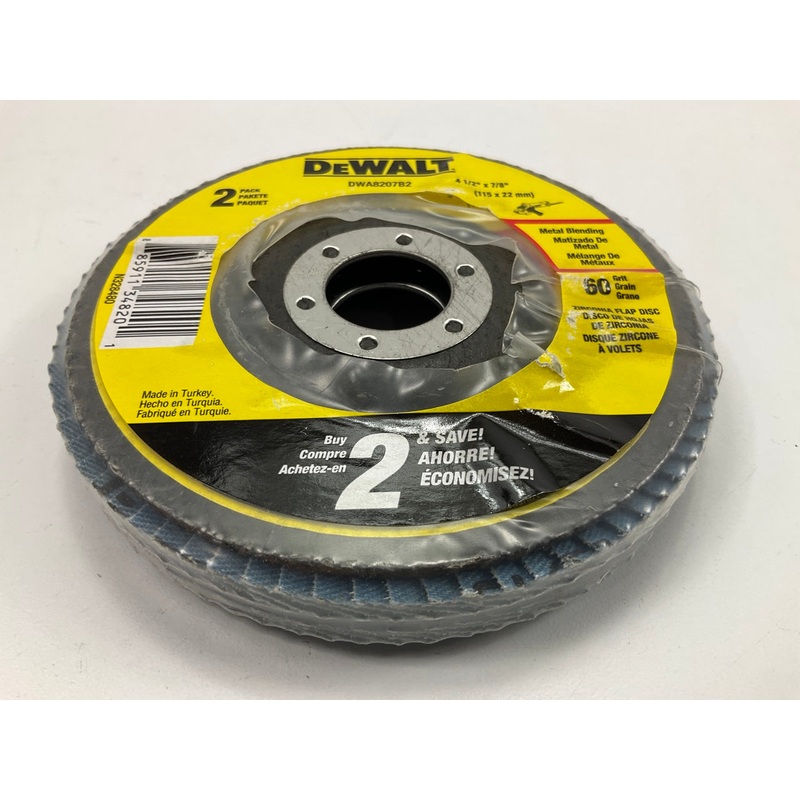 DeWalt DWA8207B2 4-1/2'' X 7/8'' 60 Grit T29 Flap Sanding Discs - PACK Of 2