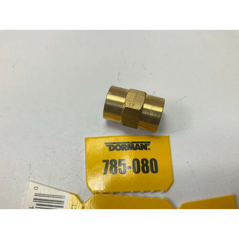 Dorman 1/8 Inch NPT Double Female Straight Coupler, Brass