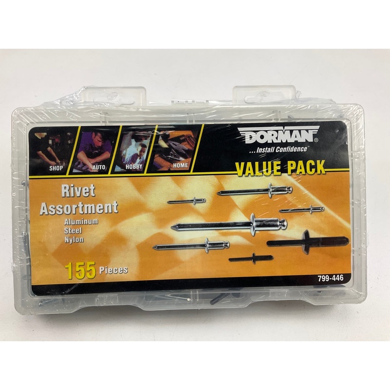 Dorman 799-446 Rivet Assortment Value Pack- 16 SKUs - 155 Pieces