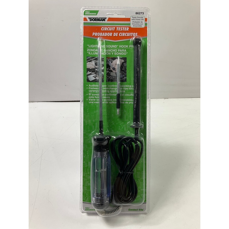 Dorman 86273 Circuit Tester - Light / Sound Hook Probe With Interchangeable Tips
