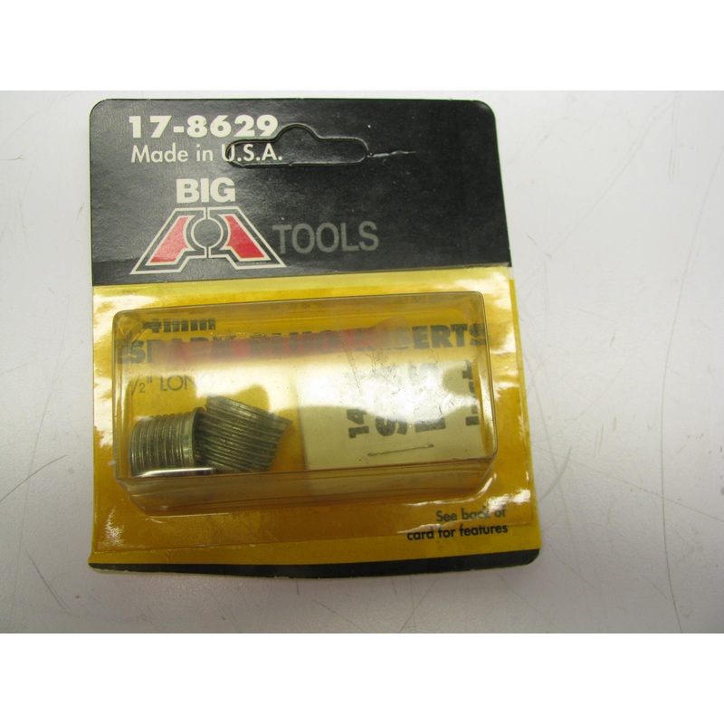 Big A 17-8629 Spark Plug Thread Inserts - 14mm 1/2'' Long - 2/Pack - MADE IN USA