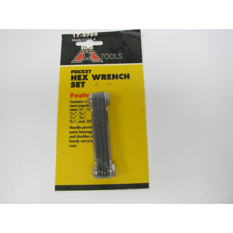 Big A 17-9709 SAE Pocket Hex Wrench Tool Set - Eight Sizes - MADE IN USA