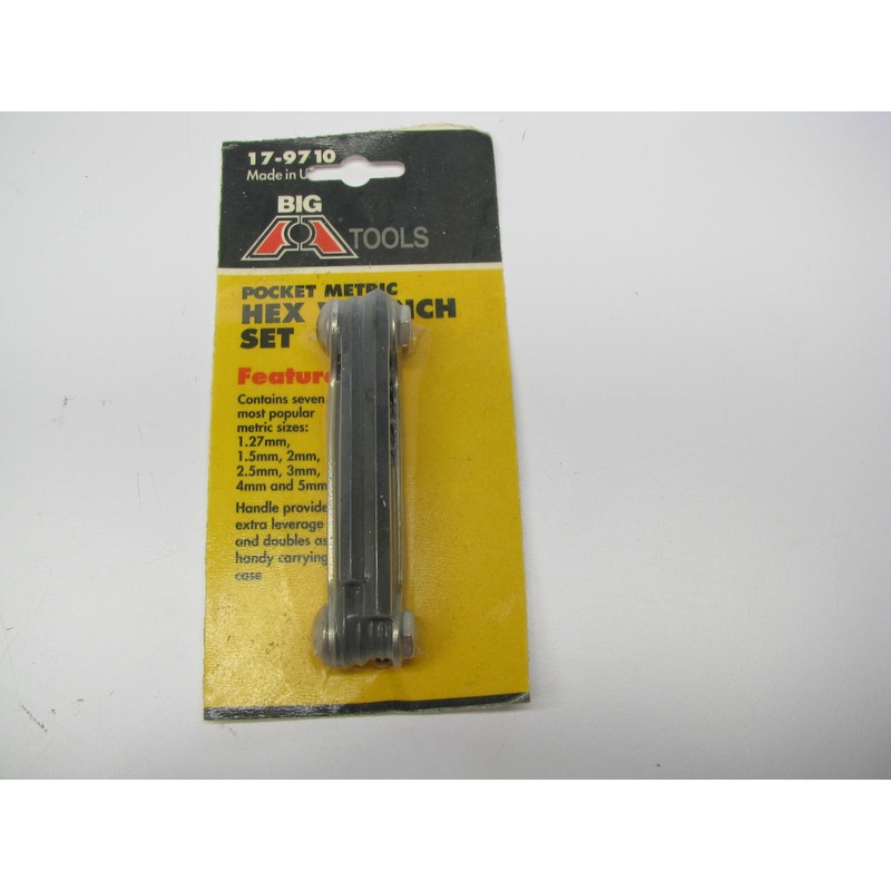 Big A 17-9710 Pocket Metric Hex Wrench Set - 1.27, 1.5, 2, 2.5, 3, 4, 5mm - USA