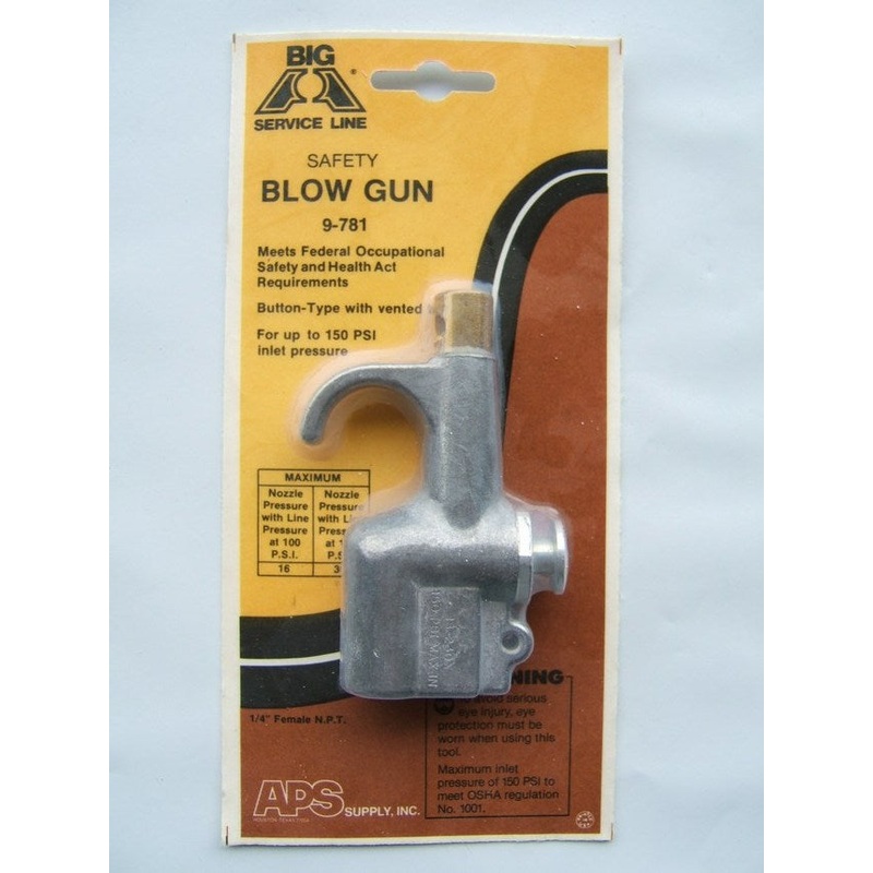 Big A 9-781 Button Type Safety Blow Gun With Vented Tip 1/4'' NPT Fitting