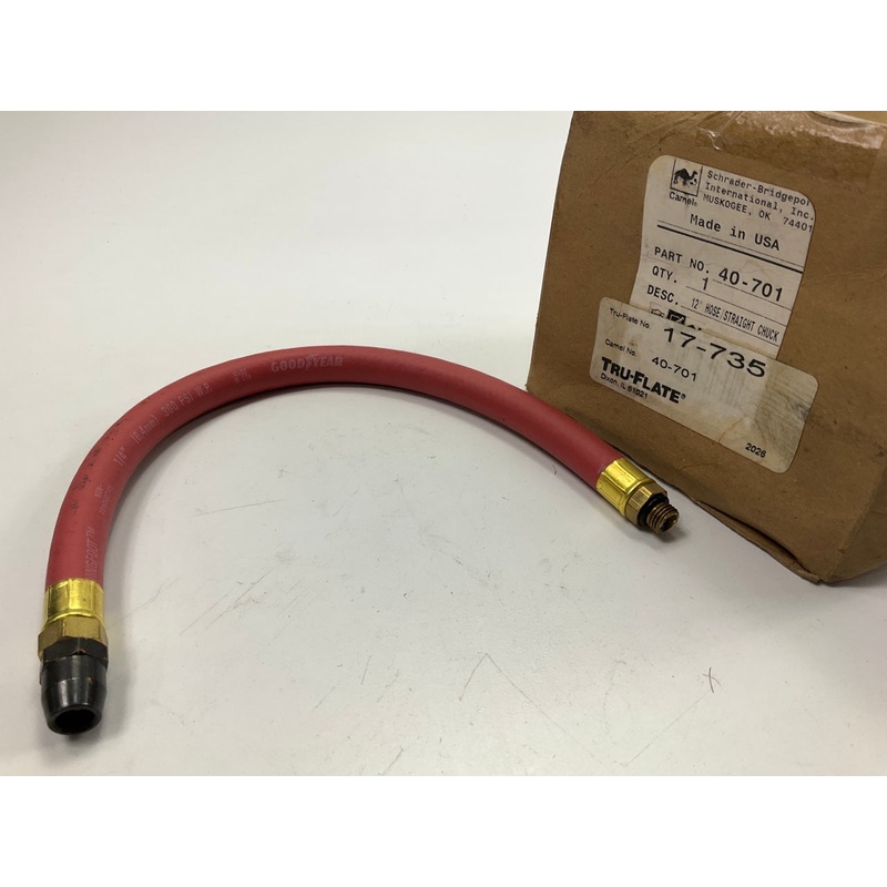 Camel 40-701 12'' Replacement Air Inflator Hose, 12'' Straight W/ Chuck