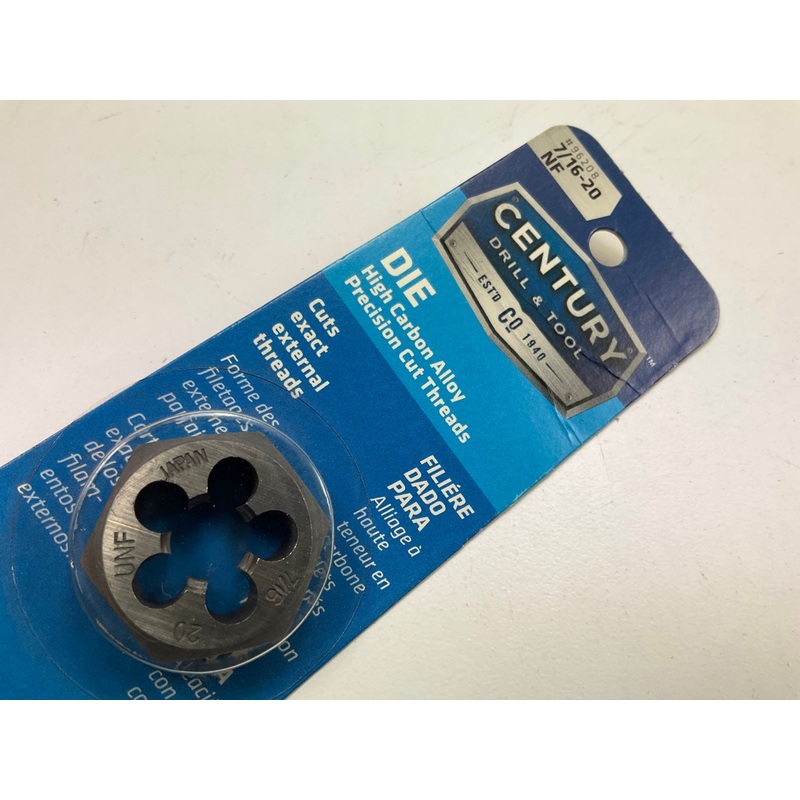 Century 96208 Fine Hexagon Die, 7/16-20 NC