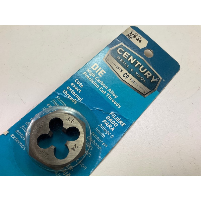 Century Drill 96206 Fine Hexagon Die, 3/8-24 NF