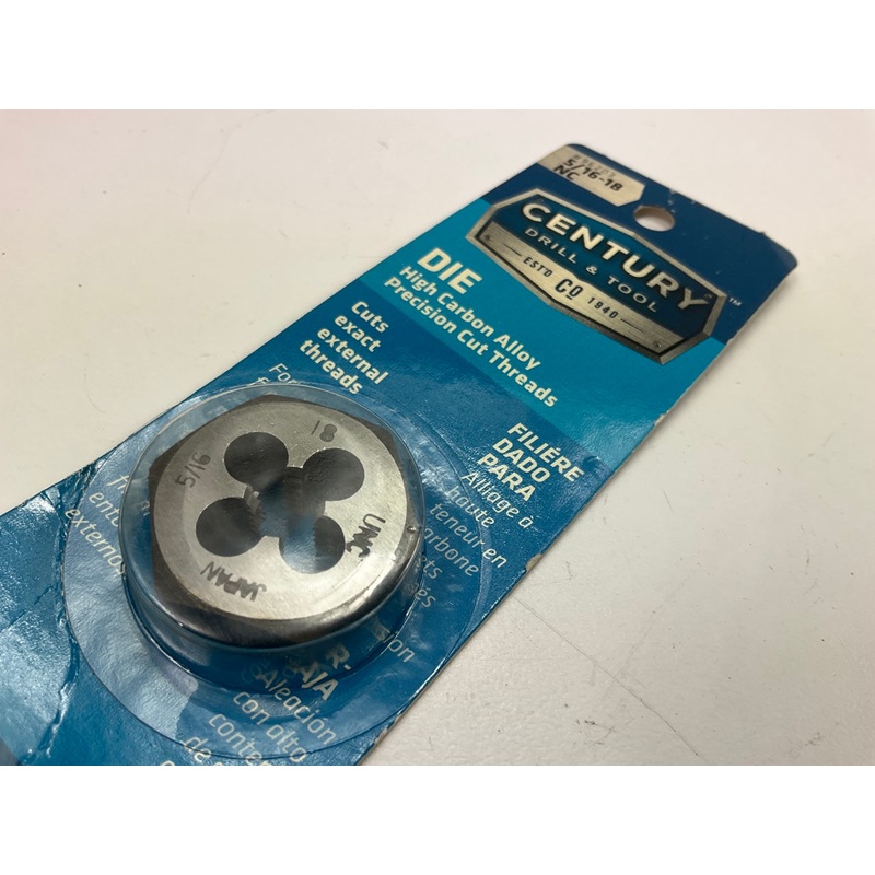 Century Drill & Tool 96203 Carbon Steel Die, 5/16-18NC