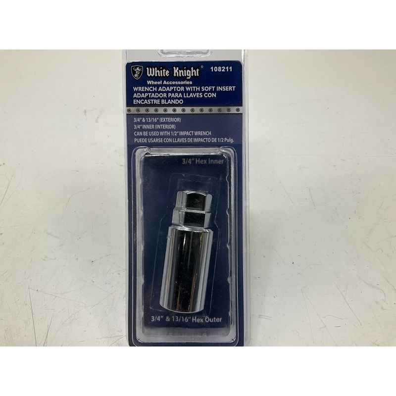White Knight 108211 Lug Nut Wrench Socket With Soft Insert, 3/4'' & 13/16'' Size