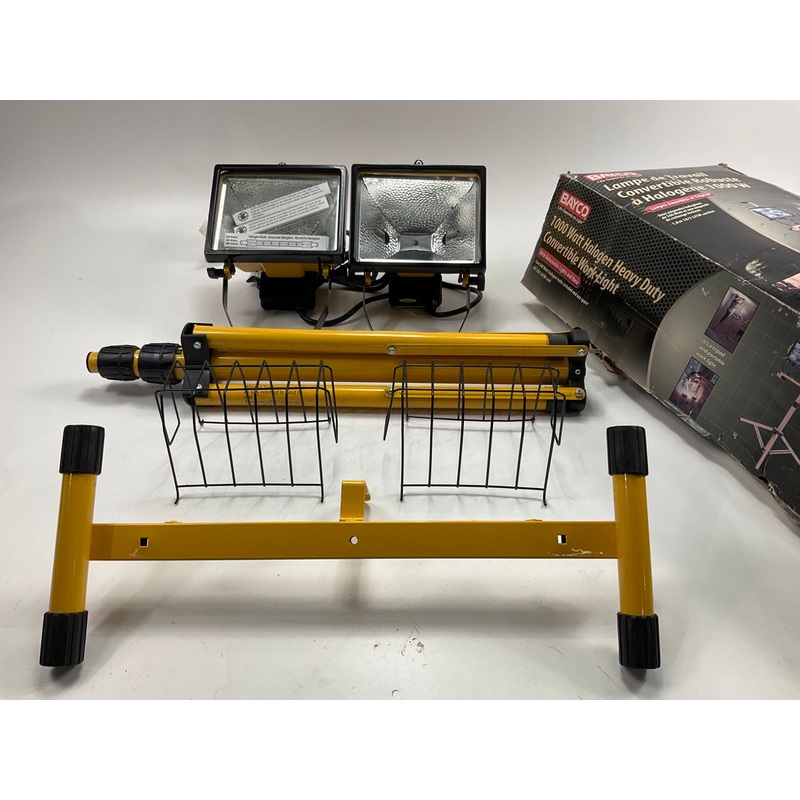 Bayco SL-1005 1000W Halogen Light Dual Tripod Garage Work Light With Stand