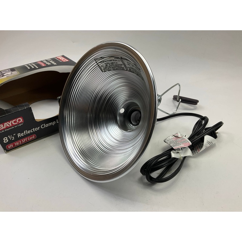 Bayco SL-300 8.5-inch Clamp Light Lamp With Aluminum Reflector W/ 6ft Cord