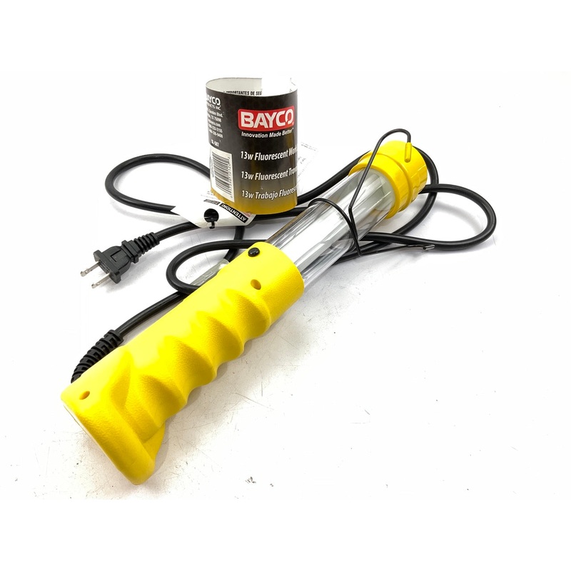 Bayco SL-507 Fluorescent Yellow Hand Shop Light Lamp, 13W 120V, 6' Cord