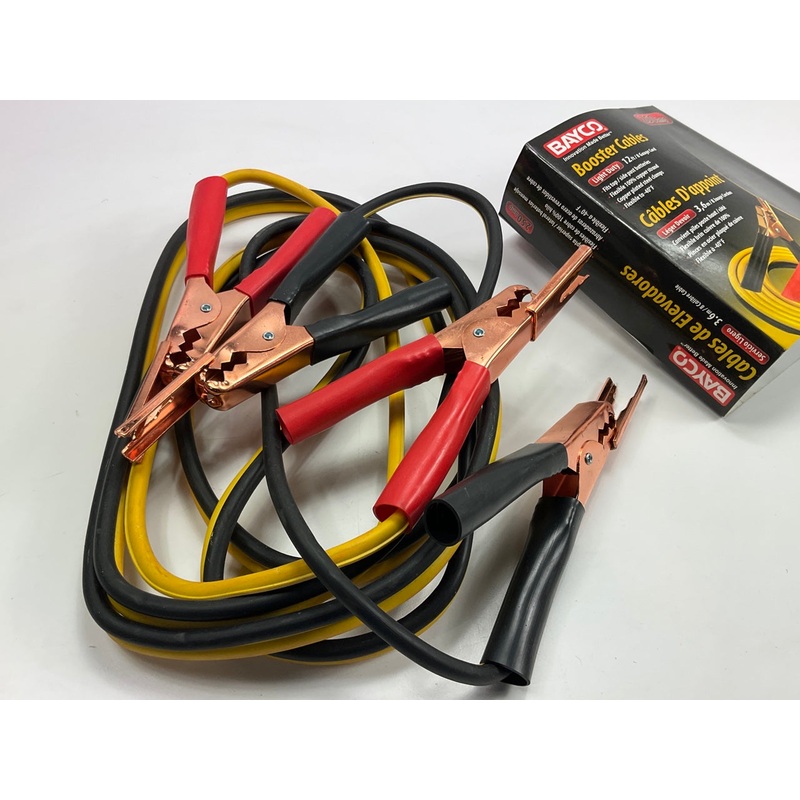 Bayco SL3002 Yellow 12 Feet 250 Amp Light-Duty Booster Cables With Side/Top Jaw