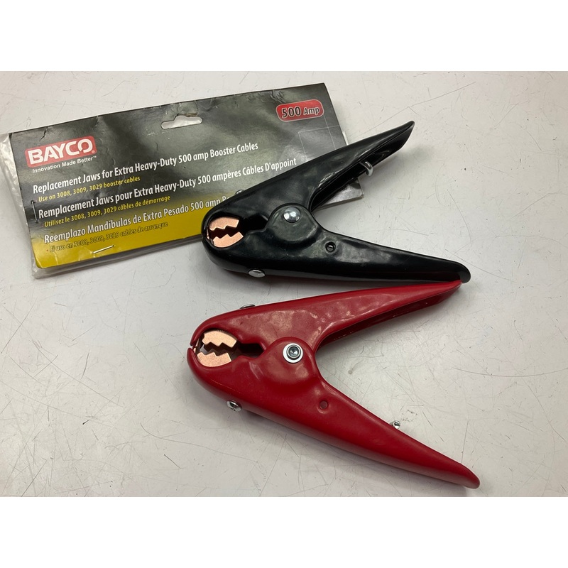 Bayco SL3014 500A HD Replacement Jaw Clamp Set RED /BLACK For Booster Cables