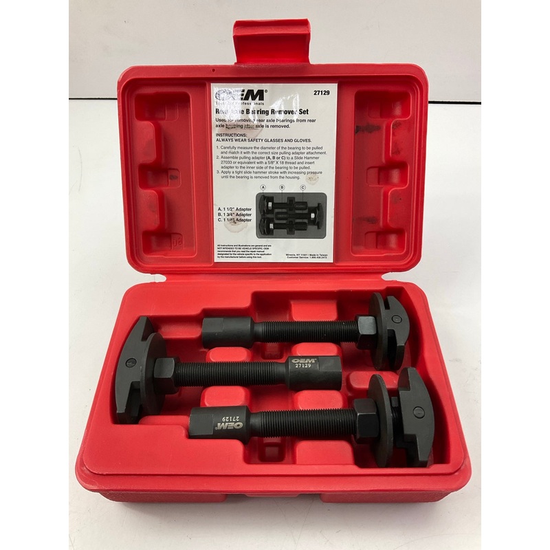 USED #9 OEM Tools 27129 Rear Axle Bearing Remover Tool Set
