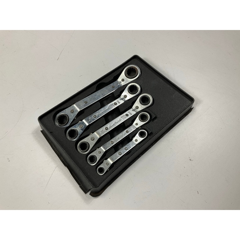 USED - Blue Point 25 Offset Ratcheting Box Wrench Set, 5 Piece 7mm-17mm - USA