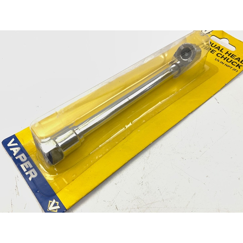 Vaper 19324 Dual Head Tire Chuck - Female 1/4'' NPT, 6'' Long
