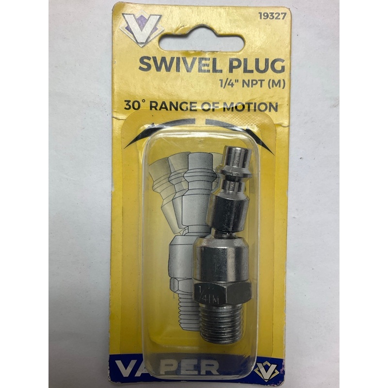 Vaper 19327 Swivel Plug 1/4'' NPT, 30 Degree Range Of Motion