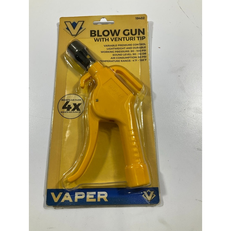 Vaper 19402 Venturi Air Blow Gun, LARGE, 90-120 PSI Working Pressure, 1/4'' NPT