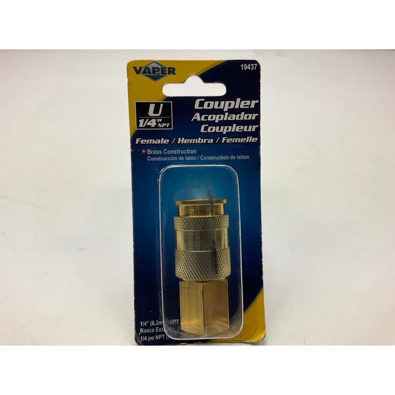 Vaper 19437 Air Compressor Line Fitting - 1/4-Inch NPT Universal Female Coupler