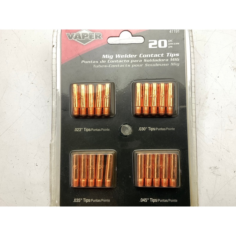Vaper 41191 Mig Welder Contact Tips  (5) .023'', (5) .030'', (5) .035'' (5) .045''