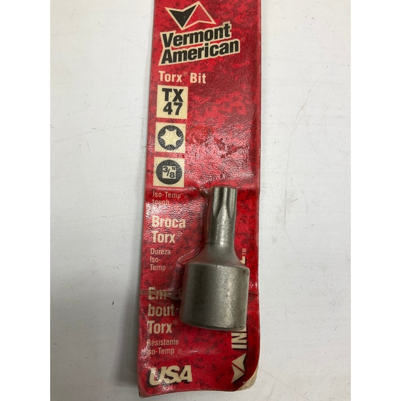 Vermont American 15747 Broca Torx Bit Socket, 3/8'' Drive, TX47 - MADE IN USA