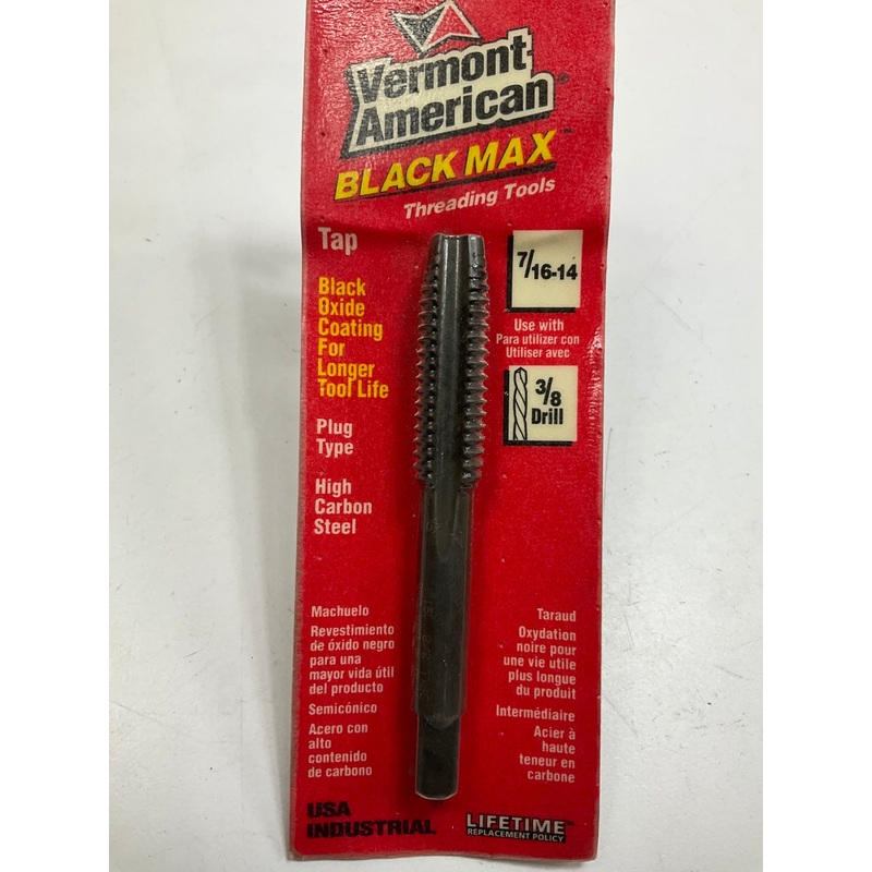 Vermont American 20474 Black Max Black Oxide Tap, 7/16''-14