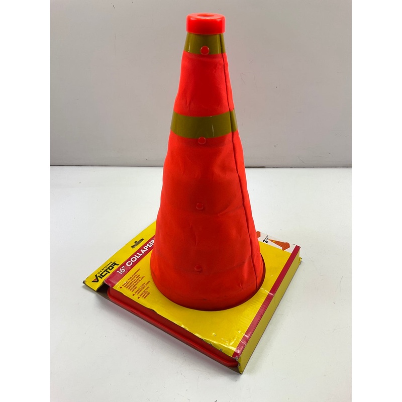 Victor 22-5-00238-8 Orange Stores Flat H.D. Collapsible Sport / Safety Cone, 16''