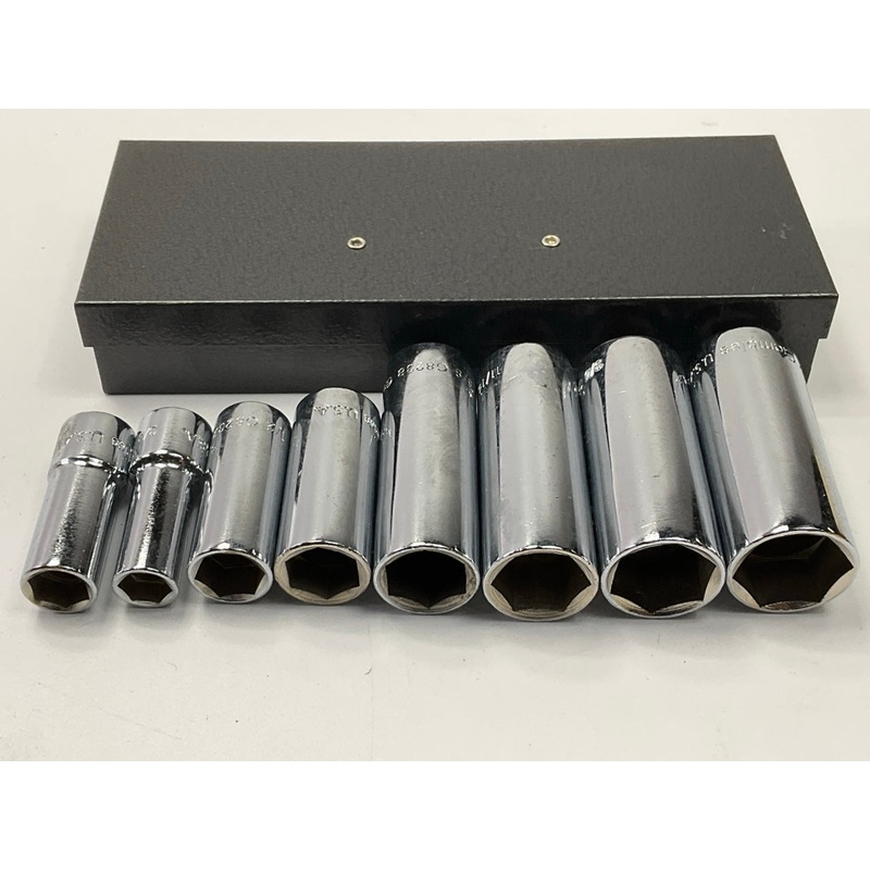 VINTAGE - Gambles 8 Piece Deep Socket, 6 Point, 3/8'' Drive - MADE IN USA