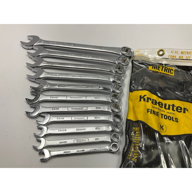 VINTAGE NOS - Kraeuter 56611 11 Piece Metric Combination Wrench Set - USA