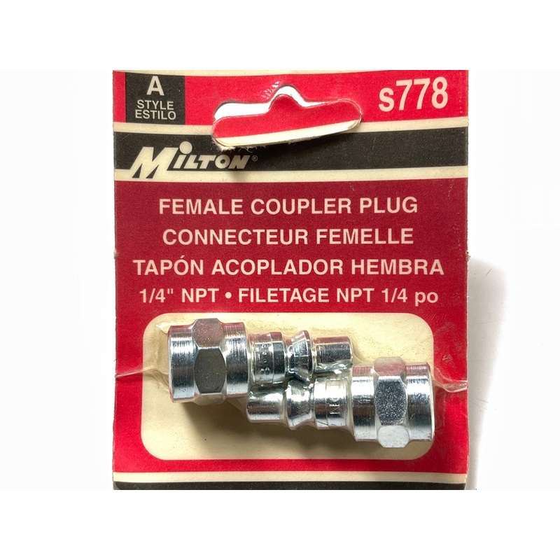2 / PACK - Milton S778  1/4'' Female NPT A-Style Plugs